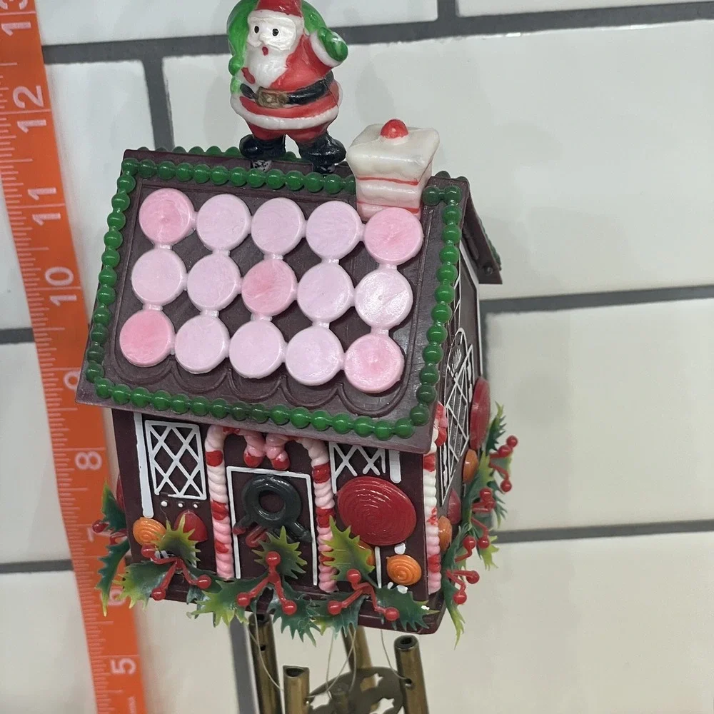 VINTAGE‎ MIXED CHRISTMAS ORNAMENTS LOT OF 11 DECOR Hong Kong Wind Chime Hooks +